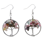Boucles d'Oreilles Arbre de Vie Tourmaline