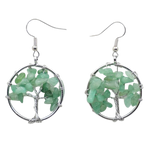 Boucles d'Oreilles Arbre de Vie Aventurine