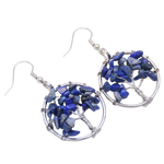 Boucles d'Oreilles Arbre de Vie Lapis Lazulli