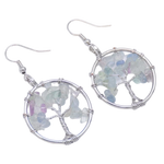 Boucles d'Oreilles Arbre de Vie Fluorite
