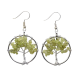 Boucles d'Oreilles Arbre de Vie Vert Olive