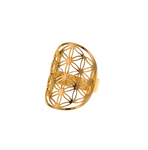Bague Fleur de Vie Luxueuse Plaqué Or