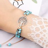 Bracelet Arbre de Vie Perles de Pierre Tressées