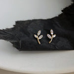 Boucles d'oreilles Arbre de Vie Tige cristal