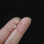 Boucles d'oreilles Arbre de Vie Tige cristal