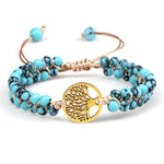 Bracelet Arbre de Vie Perles de Pierre Tressées