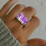 Bague Arbre de Vie Fleur Opale