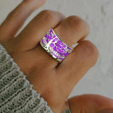 Bague Arbre de Vie Fleur Opale