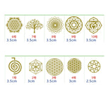 Stickers Arbre de Vie Pyramide d'orgonite géométrique sacrée en résine époxy, 10 à 80 pièces