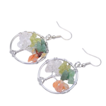 Boucles d'Oreilles Arbre de Vie 4 Couleurs