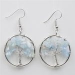 Boucles d'Oreilles Arbre de Vie Aigue-Marine Image