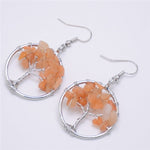 Boucles d'Oreilles Arbre de Vie Aventurine Orange Image