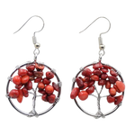 Boucles d'Oreilles Arbre de Vie Corail