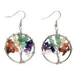 Boucles d'Oreilles Arbre de Vie Multicolore