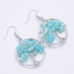 Boucles d'Oreilles Arbre de Vie Pierre d'Amazonite Image