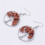 Boucles d'Oreilles Arbre de Vie Pierre Sable d'or Image