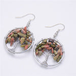 Boucles d'Oreilles Arbre de Vie Unakite Image