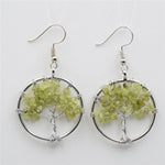 Boucles d'Oreilles Arbre de Vie Vert Olive Image