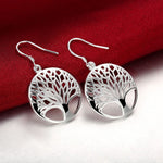 Boucles d’Oreilles Pendantes Arbre de Vie en Cuivre Image