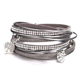 Bracelet Arbre de Vie Cuir - Gris Image