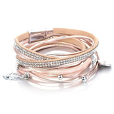 Bracelet Arbre de Vie Cuir - Rose Clair Image