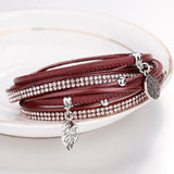 Bracelet Arbre de Vie Cuir - Rouge Vin Image