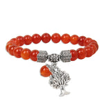 Bracelet Arbre de Vie Pierre - Agathe Rouge Image