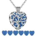 Collier Arbre de Vie Cœur Bleu Image