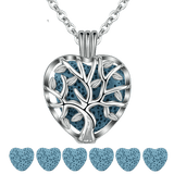 Collier Arbre de Vie Cœur Bleu Clair Image