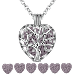 Collier Arbre de Vie Cœur Violet Image