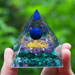 Orgonite Pyramide Améthyste et Azurite " Harmonie " Image