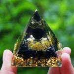 Orgonite Pyramide Onyx Obsidienne "Nuit Mystique" Image