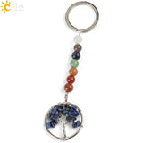 Porte Clé Arbre de Vie 7 Chakras Lapis Lazulli Image