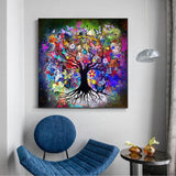 Tableau Arbre de Vie aux Tons Vifs Image